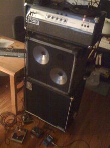 Ampeg V-4B Amp with Hartke 210 and Ampeg SVT 15E Cabinet